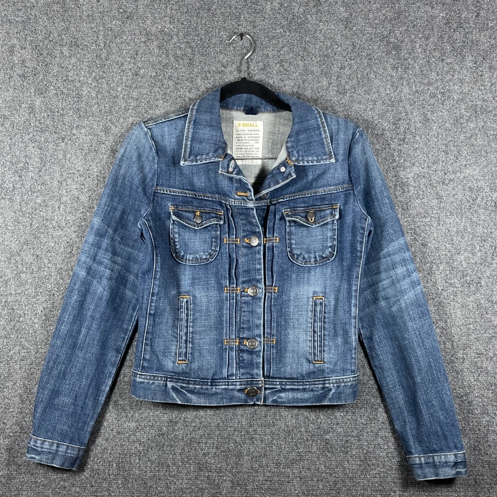 J. Crew Mid Wash Stretch Jean Denim Jacket Womens Size XS #2095